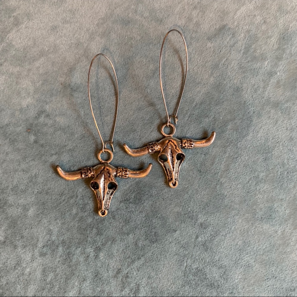Silver Taurus Earrings